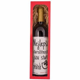 Dárkové červené víno 0,75 l Merlot – Staří přátelé