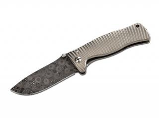 Kapesní nůž LionSteel SR1 Titanium Raindrop Damašek