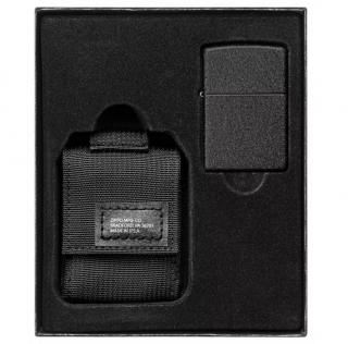 Sada taktické pouzdro + Zippo zapalovač 26075 Black Crackle™