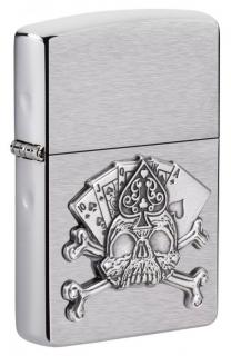 Zapalovač Zippo Card Skull Emblem