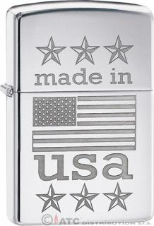 Zapalovač Zippo MADE IN USA WITH FLAG 22242