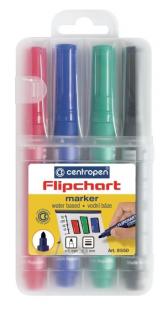 Fix Centropen na papír Flipchart 8550 - mix barev Barva: Sada 4 barev (černá, červená, modrá, zelená)