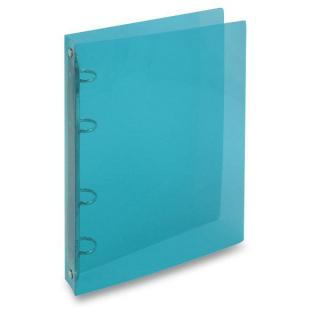 Karton P+P Pořadač 4 kroužkový A5 2,5 cm průhledný modrý Barva: Modrá