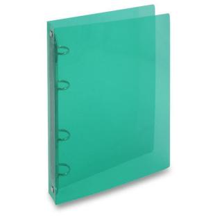 Karton P+P Pořadač 4 kroužkový A5 2,5 cm průhledný modrý Barva: Zelená