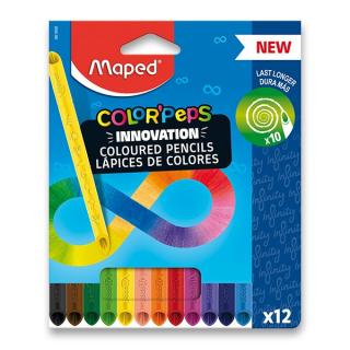 Pastelky Maped Color'Peps Infinity - 12 barev  + Dárek Zdarma Omalovánky MAPED Color´Peps