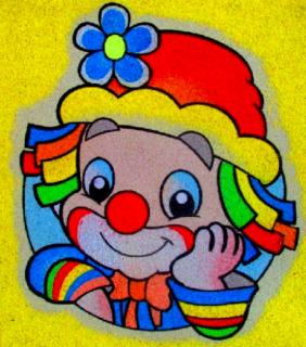 Šablona na pískový obrázek - klaun