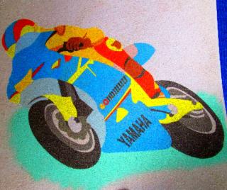 Šablona na pískový obrázek - motorka