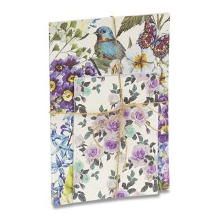 Sešity Pigna Nature Flowers - sada 2ks, linkovaný, 32 listů Motiv: Motýlci a ptáčci na květinách