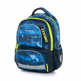 Školní batoh Karton P+P Oxy Next - Camo blue  + Dárek Zdarma pravítko 15 cm