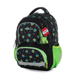 Školní batoh Karton P+P Oxy Next - Green Cube  + Dárek Zdarma pravítko 15 cm