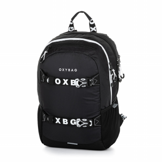 Studentský batoh OXY Sport Black & White  + Dárek zdarma - spisovka s drukem A4