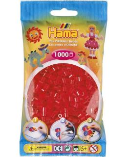 Zažehlovací korálky Hama 1000 ks - jednotlivé barvy Barva: průhledné červené
