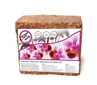 Kokosové chipsy pro orchideje 55 l - briketa Objem: 55l