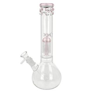 Skleněný bong s perkolací Super Heroes Bowl Pink Ice+Perc., 34cm