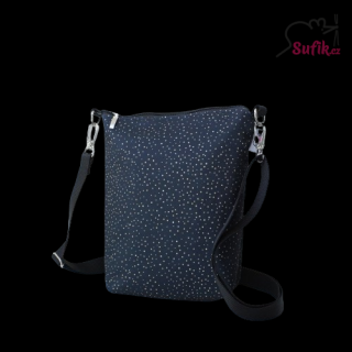 Kabelka crossbody A5 žluté tečky na černé