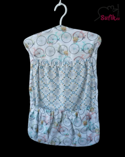 Kapsář do školky na ramínko kola/béžové ornamenty