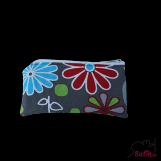 Kapsička na zip 9x16 cm louka/ bílý zip