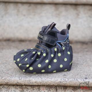 Návleky na boty 19-24 šedá zelený puntík
