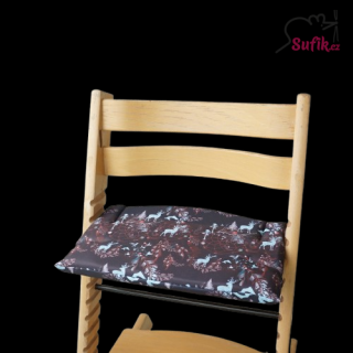 Sedák na rostoucí židli Stokke tyrkysoví jeleni na šedé