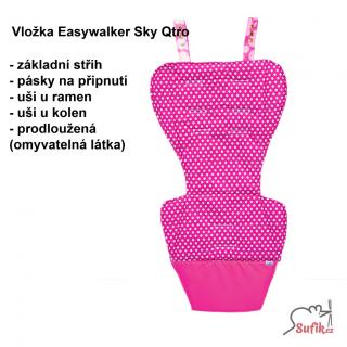 Vložka do kočárku EASYWALKER SKY/Qtro uši u ramen, kolen, prodloužená NA PŘÁNÍ (nelze zaslat na dobírku)