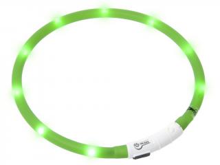 Obojek KARLIE svítící LED USB  zelený 20-70cm 1ks