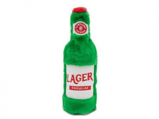 Plyšové pivo – ležák s PET lahví s pískátkem 27 cm