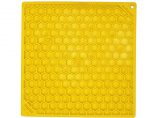 SodaPup Lízací podložka Honey, žlutá – 20x20 cm