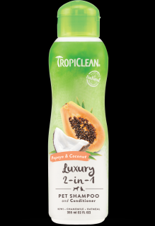 Tropiclean šampón papája a kokos - 2v1 s kondicionérem 355 ml
