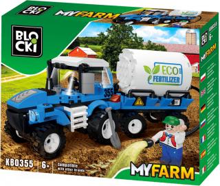 Blocki stavebnice MyFarm farma Traktor s cisternou kompatibilní 180 dílů