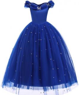 Dětský kostým Princezna / šaty Princezna bez rukávů modré Velikost šatů: 100