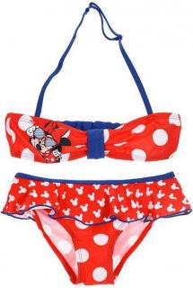Dívčí plavky bikiny Minnie Mouse puntíky červené 8 let Velikost: 116 (6 let)