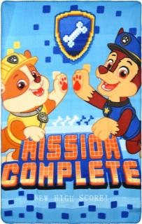 Fleecová / fleece deka Paw Patrol Mission Complete 100x150