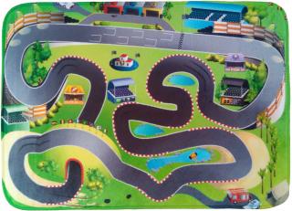 HOUSE OF KIDS Dětský hrací koberec Závodní dráha 3D Ultra Soft 130x180 zelený