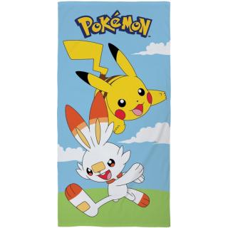 Osuška Pokémon / ručník Pokémon Pikachu a Scorbunny bavlna 70x140