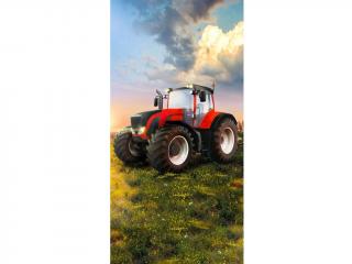 Osuška Traktor červený / ručník Traktor červený bavlna 70x140