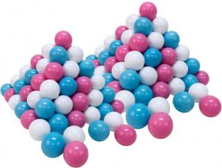 Plastové míčky / balonky / kuličky do bazénu a stanu krémové - růžovo-modré atestované Počet ks: 100ks
