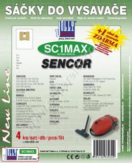 Sáčky do vysavače Jolly SC1 MAX (4ks) SMS sáčky textilní pro Sencor, HYUNDAI