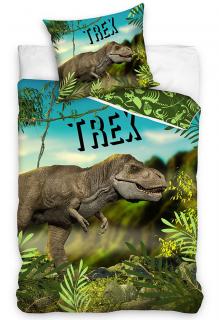 Bavlněné povlečení T-Rex v pralese 140x200/70x90
