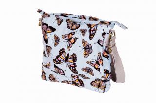Látková taška s motýly - světle modá JBCB 184