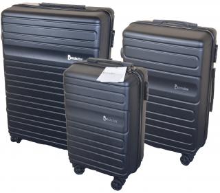 Sada 3 skořepinových kufrů JB 2066 Barva: ČERNÁ