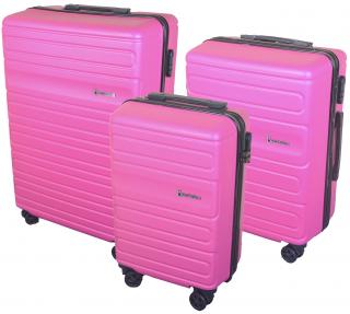 Sada 3 skořepinových kufrů JB 2066 Barva: RŮŽOVÁ
