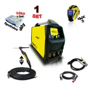 Svářecí invertor GeniTig 210 DC LCD Varianta setu: Svářecí invertor + svař. hořák TIG 26 4m UP/DOWN+svař. kabely 25mm/3m+plynová hadice+samozatm.…