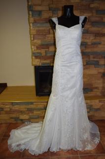smetanové svatební šaty, velikost 32