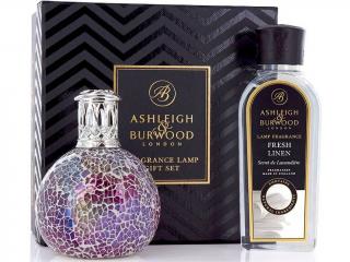Ashleigh & Burwood – sada katalytická lampa Pearlescense malá, náplň Fresh Linen (Čišté prádlo) 250 ml