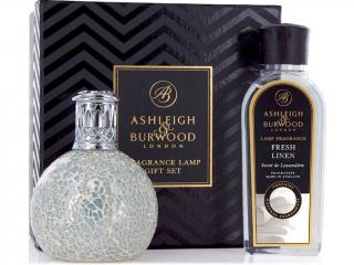 Ashleigh & Burwood – sada katalytická lampa The Pearl malá, náplň Fresh Linen (Čisté prádlo) 250 ml