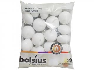 Bolsius – plovoucí svíčky, bílé 20 ks