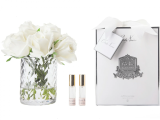 Côte Noire – Herringbone kytice 11 parfémovaných růží Ivory White