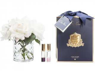 Côte Noire – Herringbone kytice 5 parfémovaných růží Blush & White Roses