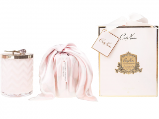 Côte Noire – Herringbone svíčka Charente Rose (Francouzská růže), 600 g