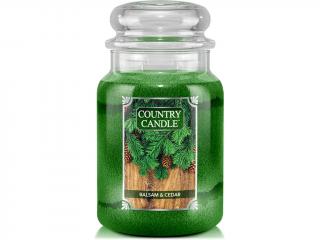 Country Candle – svíčka Balsam & Cedar (Jehličí a cedr), 737 g